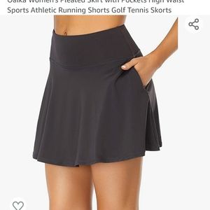 Oalka Athletic Pleated Skort/skirt High Waist Sport Running Shorts Golf Tennis